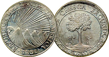Central America 2 and 8 Reales 1824 to 1847