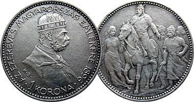Hungary 1 Korona (Commemorative) 1896