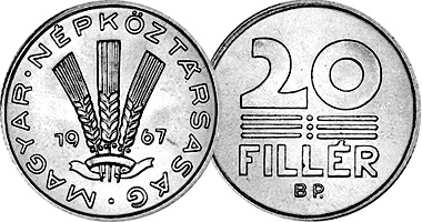 Hungary 20 Filler 1953 to 1989