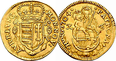 Hungary Ducat 1704 to 1707
