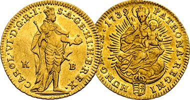Hungary Ducat (Fakes are possible) 1731 to 1740