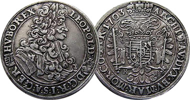 Hungary Krajczar and Thaler of Leopold I 1661 to 1704