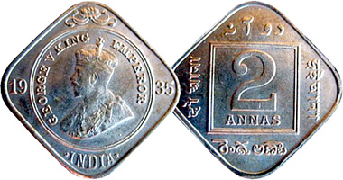 India (British) 2 Annas 1918 to 1936