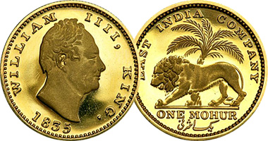 India (British) Mohur Coinage 1835 to 1841