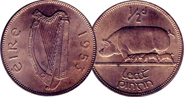 Ireland Half Penny 1928 to 1967