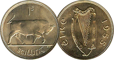 Ireland 1 Shilling 1928 to 1968