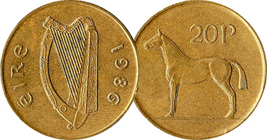 Ireland 20 Pence 1986 to 2000