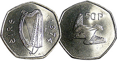 Ireland 50 Pence (not 1861) 1970 to Date