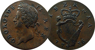 Ireland Half Penny 1736 to 1760