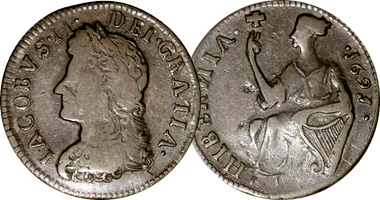 Ireland Limerick (Gun Money) Farthing and Half Penny 1689 to 1691