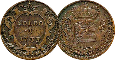 Italy Gorizia Soldo, 1/2 Soldo, and 2 Soldi 1733 to 1802