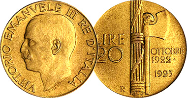 Italy 20 and 100 Lire (Fakes are possible) 1923