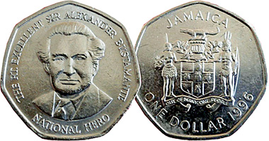 Jamaica 1 Dollar 1990 to Date