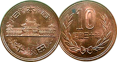 Japan 10 Yen 1951 to 1989