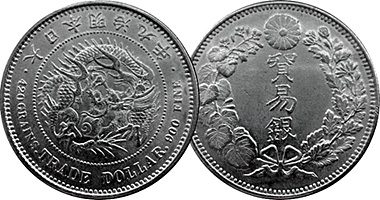Japan Trade Dollar (Counterfeit) 1875 to 1877
