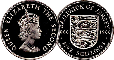 Jersey 5 Shillings 1966