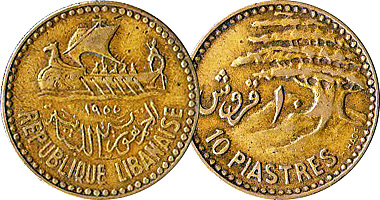 Lebanon 10 Piastres 1900 to 1955