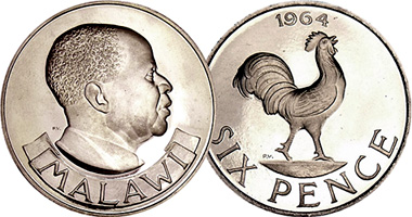 Malawi 6 Pence 1964 to 1967