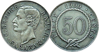 Malaysia Sarawak 5, 10, 20, and 50 Cents 1900