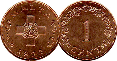 Malta 1 Cent 1972 to 1982