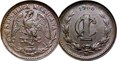 Mexico 1 Centavo 1899 to 1905