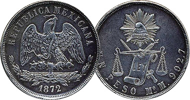 Mexico Peso 1870 to 1873