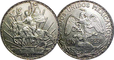 Mexico 1 Peso 1910 to 1914