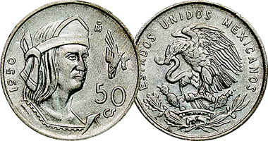 Mexico 50 Centavos 1950 and 1951