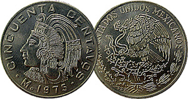 Mexico 50 Centavos 1955 to 1983