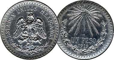 Mexico Un Peso 1918 to 1945