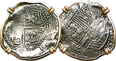 Mexico Silver and Gold Treasure Coins 1570 to 1780