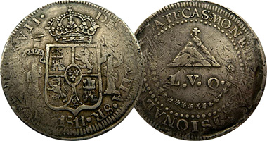 Mexico Zacatecas 8 Reales 1810 and 1811