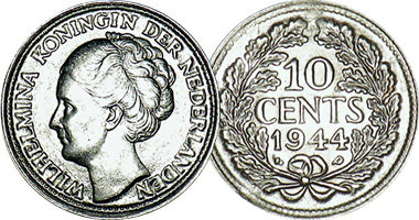 Netherlands 10 and 25 Cents 1901 to 1945