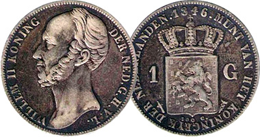 Netherlands 1/2, 1, and 2 1/2 Gulden 1840 to 1849