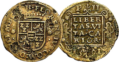 Medieval Netherlands Floris Culemborg 1, 2, and 4 Pfennig 1537 to 1598