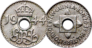New Guinea 3 Pence and 6 Pence 1935 to 1944