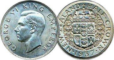 Coin Value: New Zealand Half Crown 1933 to 1965
