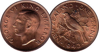 New Zealand Penny 1940 to 1965