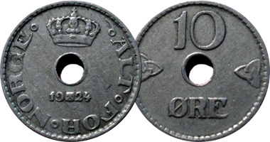 Norway Bin #A 1926 NORWAY 10 ORE Scarce Quality Coin 