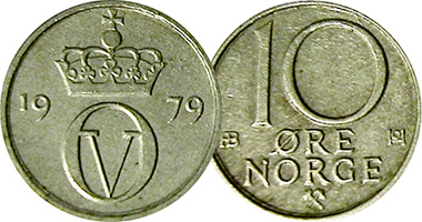 Norway 10 Ore 1974 to 1991