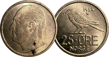 Norway 25 Ore 1974 to 1982