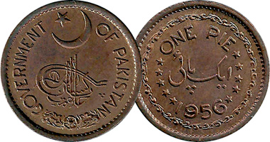 Pakistan 1 Pie 1951 to 1957