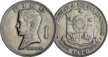 Philippines 1 Piso 1972 to 1974