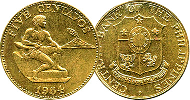 Philippines 5 Centavos 1958 to 1966