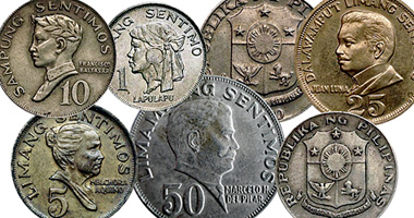 Philippines 1, 5, 10, 25, and 50 Sentimos 1967 to 1974