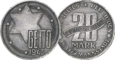 Poland (Litzmannstadt Ghetto) 5, 10, 20 and 50 Mark 1943