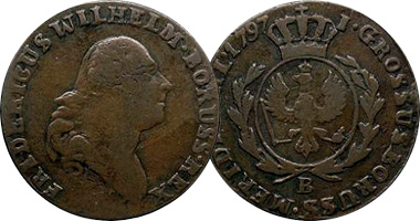 Poland South Prussia 1/2, 1, and 3 Grossus 1796 to 1798