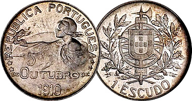 Portugal 5 de Outubro de 1910 Escudo 1914