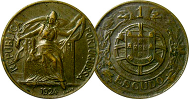 Portugal 1 Escudo 1924 to 1926