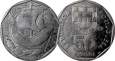Portugal 50 Escudos 1986 to 2000